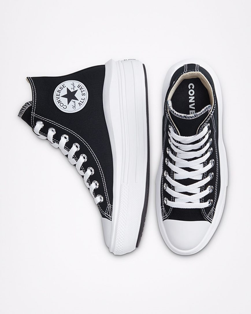 Dámské Boty Na Platformy Converse Chuck Taylor All Star Move Vysoké Černé Béžový Bílé | CZ MUAG31